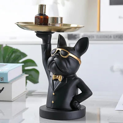 Oscar Bulldog Tray Statue