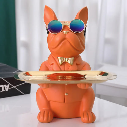 Oscar Bulldog Tray Statue