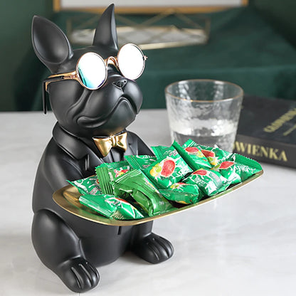 Oscar Bulldog Tray Statue
