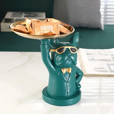 Oscar Bulldog Tray Statue